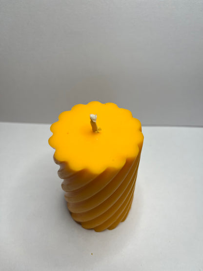 Pumpkin Harvest- Hand Crafted Orange 4 Oz. Spiral Pillar Candle (Scented)- CD-0012-TPS