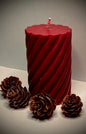 Island Sangria- Handcrafted 4 oz red Soy Spiral Pillar Candle (Scented) CD-0010-JMC